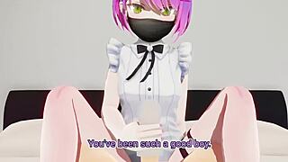 Towa gives blowjob handjob footjob with cumshot in Japanese style