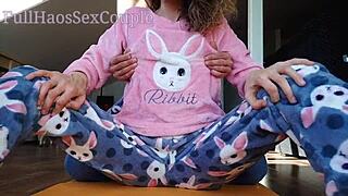 Stepdaddy teases small tits asian teen 18+ with fingering and pussy masturbation!