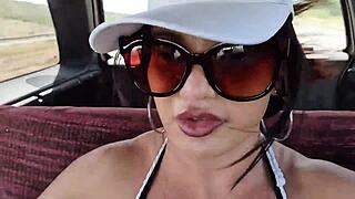 i thought it was just a uber ride to the beach but the car broke down, so i found a big cock friend to help and paid him back with creampie sex in the motel