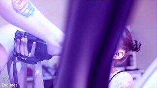 she starts with perfect feet licking in this lesbian session. then dives into big ass and wet pussy muff diving with sucking toes.