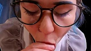 neon haired doll in glasses gets an anal lesson ending with cum inside her tight hole