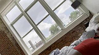 Twerking Hairy Bush Masturbation with Black Ebony Ass Orgasm