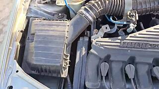 i thought it was just a uber ride to the beach but the car broke down, so i found a big cock friend to help and paid him back with creampie sex in the motel