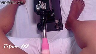 this machine rubbed my wet pussy lips and juicy clitoris in homemade masturbation with muscular vibe.