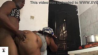 Grandma Fakes Sound While Cooking Lunch For Me After School Hour Just To Fuck My Big Black Cock