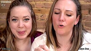 Clara Dee dominates sissy spitroast POV with Elle Eros