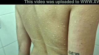 in a steamy interracial encounter, she invites him to join her in the bath for big cock creampie fun with that monster vibe