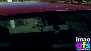 Two hot brunettes wash car naked, showing tits and ass.