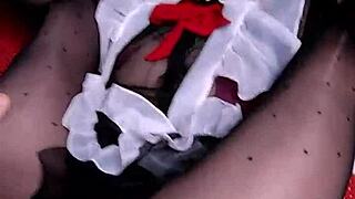 neon haired doll in glasses gets an anal lesson ending with cum inside her tight hole