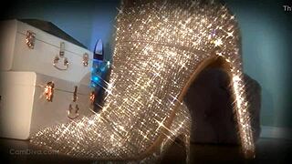 hey, mesmerizing her slave with those sparkle boots in femdom ass worship 😏