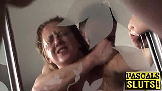 Bigtits subslut in sexy lingerie gets dommed and fed cum!