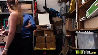 geeky and cute shoplifter teen gets bent over for rough doggystyle fucking in reality shop scene