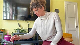 caught stepmom watching porn and hating the fucking with big tits milf