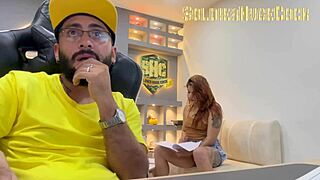 my friend came over to help with papers but we ended up in bisexual threesome with deepthroat and squirting