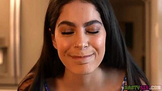 Nasty Stepsis Angel Gostosa Can't Complain with Dick in Her Mouth for Deepthroat Blowjob! Petite Brunette Teen Rides Cowgirl and Takes Cumshot in Bent Over Doggystyle Missionary Sex!