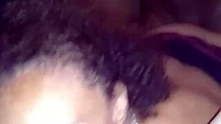 masked petite slut gives sloppy deepthroat sucking to big black cock in hardcore show