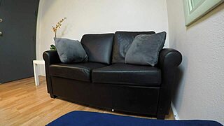 Mia Taylor deepthroats and gags in hardcore pov casting interview with choking.