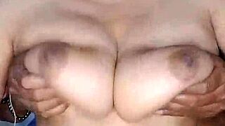 Big boobs blonde milf shows off her huge natural tits and hairy pussy.