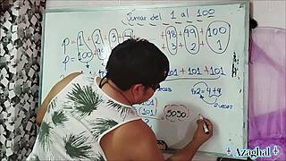 Asian Student And Nerdy Teacher With Brown Eyes Dive Into Erotic Bedroom Math Lesson!