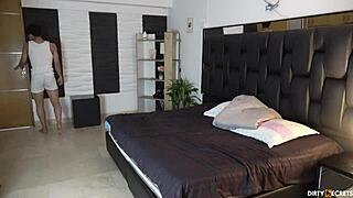 Bold Stepsister Gets Fucked Hard In Kitchen While Stepfather Catches The Intense Cumshot Action