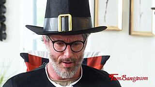 Family thanksgiving turns into nasty milf teasing and taboo pussy fucking with daddy