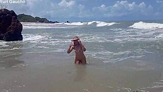 African Wife Yuri Gaúcho And Husband Paradise Go Nudist On Beach For Anal Creampie Action