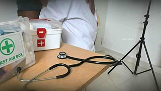 Doctor sneaks in blowjob to patient in clinic but what if they get caught?