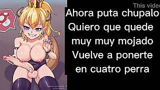 bowsette suggests a subtle blowjob with cum swallowing in this jerk off instructions video