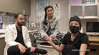 strangers in the night - jasmine rose gets choked deepthroated face fucked with footjob in latex nurse outfit!