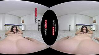 Czech milf enjoys cowgirl riding in VR after sensual massage turns into pov sex