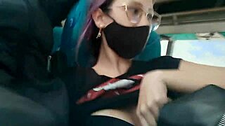 uh, givin' blowjob then fuckin' doggystyle with creampie on public bus, blakeproductions style...