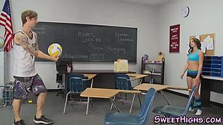 Brunette High Definition Teen Coed Sucks Big Cock In Hardcore Uniform Scene