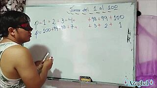 Asian Student And Nerdy Teacher With Brown Eyes Dive Into Erotic Bedroom Math Lesson!