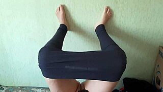 Yoga teacher shows off steamy moves while touching herself