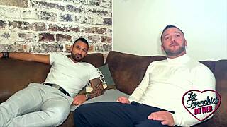 Magnificent blonde Aurbeaureal craves hard mmf threesome in lingerie as the sexy slut rides and takes it rough