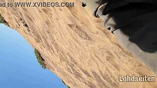 Can you guess the place where she swallows cum outdoors with deepthroat facial?