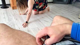 Flashing Big Dick To Stepmom While Jerking Off