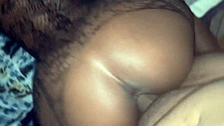 Ebony girl with small waist moans during doggystyle creampie from monster black cock