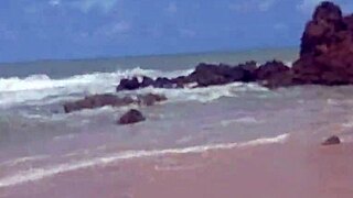 African Wife Yuri Gaúcho And Husband Paradise Go Nudist On Beach For Anal Creampie Action