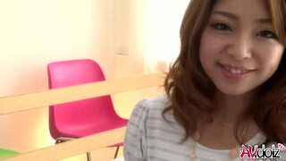 japanese brunette mirei oomori with long hair and trimmed pussy rides cock in various positions while moaning wet and naked uncensored