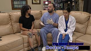 dr tampa, what's up with nicole luva's first gyno exam—gloves on, spreading wide?
