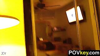 The hot ex girlfriend dives into a pov blowjob session on his cock.