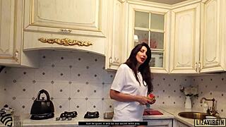 I'm making breakfast for you stepson but now you're giving me rough pov sex right here in the kitchen with cumshot.