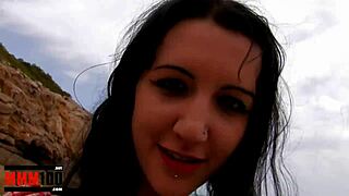 i'm that skinny french babe getting my ass and pussy fucked hard at the beach