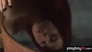 petite redhead amateur teen model sabina rouge strips to show her amazing shapes