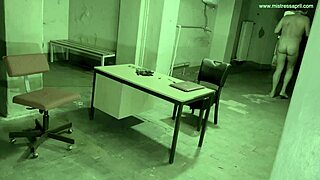 dominatrix mistress april ties up ebony slave in prison for bdsm wrestling game with dildo fucking and femdom toys 😈