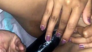 i love shoving big dildo deep into my tight juicy latina pussy for vaginal penetration