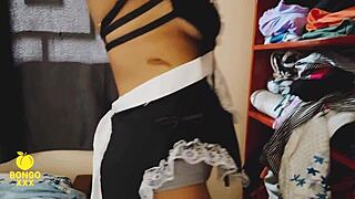 Maid gets intense assfucking without lube from big black cock in raw ebony session