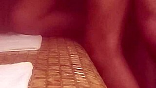 hard fuck in the sauna with hot latina milf giving handjob and moaning to orgasm