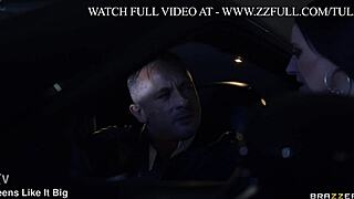 Angela White unbound part 2 with big ass brunette choking on double deepthroat in hotel threesome!